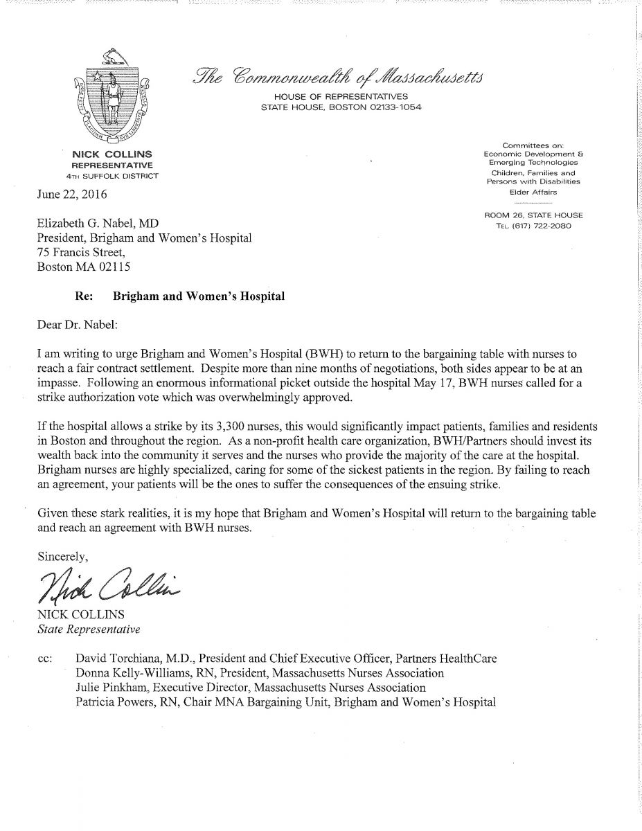 State Representative Nick Collins Supports Brigham Nurses - News ...