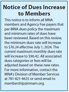 Notice of Dues Increase to Members
